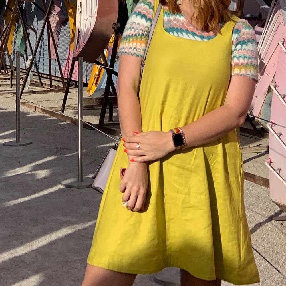 Yellow shift dress from Anthropologie size S